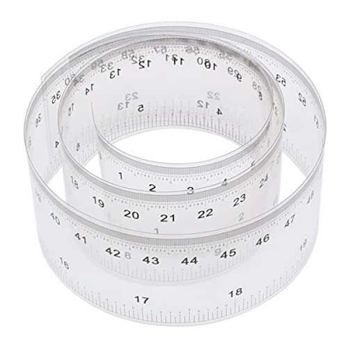 Microscope 1m/1.5m/2m Film Ruler Calibration Transparent Flexible Film Scale 0.1mm/0.5mm Measuring Tools Tape Straightedge(200CM (Scale 0.1mm))