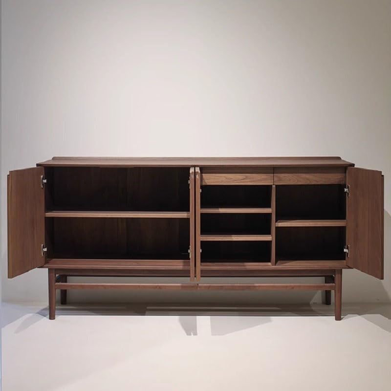 Sideboard Cabinet Black Walnut Living Room with Drawers Simple Storage Desk Porch Decorative Furniture Hotel Corridor Sideboard Cabinet with Storage(140 * 45 * 90cm)
