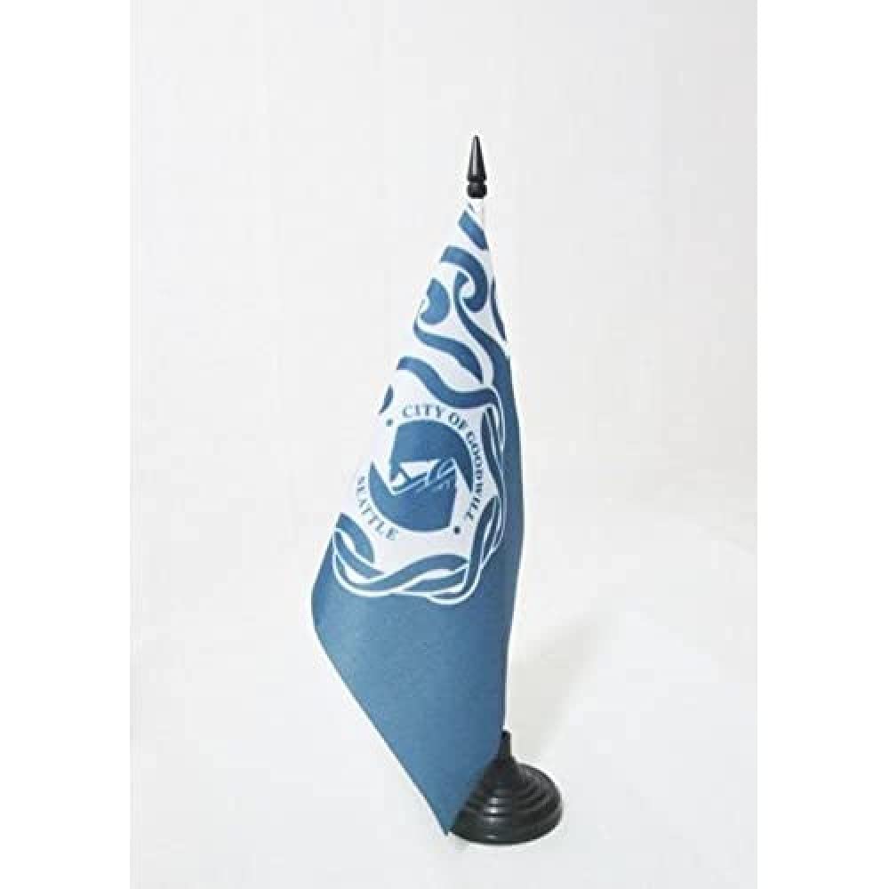 Seattle City Table Flag 14x21cm - Washington state - USA Desk Flag 21 x 14cm - Black plastic stick and base - AZ FLAG Seattle City Table Flag 14x21cm - Washington state - USA Desk Flag 21 x 14cm - Black plastic stick and base - AZ FLAG