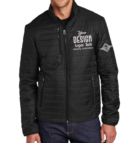 INK STITCH Men J850 Custom Embroidery Personalized Packable Puffer Jackets