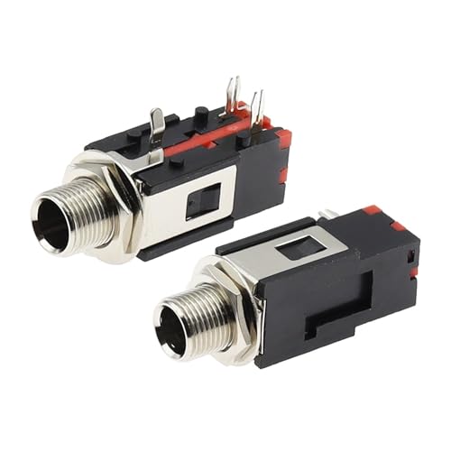 Conector estéreo de 6,35 mm de panel PJ-602B con tuerca roscada en ángulo de 90 2