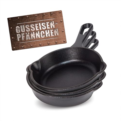 BBQBOSS Gusseisen Pfännchen [3er Set] Gusseisenpfanne – Grill...