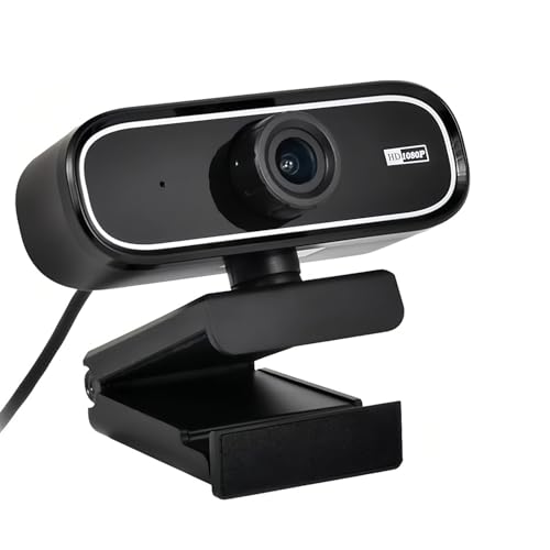 Necomi 1080P Webcam With Noise Cancelling Microphone High-Definition Video Effect with a Frame Rate Of 30 Manually Adjusted for Far and Near Focus Video Call for Desktop PC or Laptop Computer