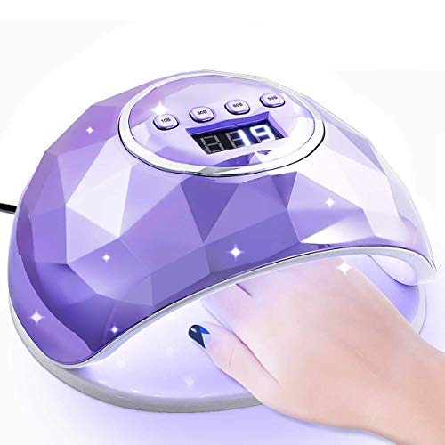 Janolia Nageltrockner, 86W Gel UV LED Nagellampe mit 4 Timer Einstellung für Polituren auf Fingernagel und Zehennagelgelbasis mit Sensor, 10s 30s 60s 99s