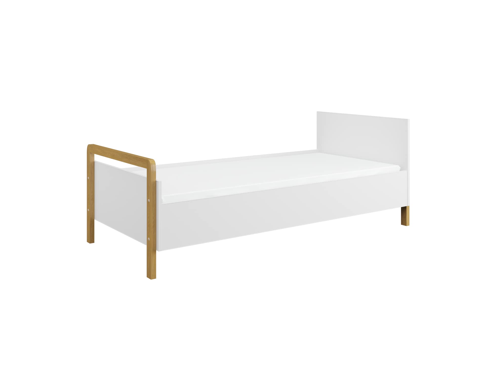Générique Habitación completa para niños: armario de 2 puertas + cama 80 x 180 con somier/colchón+cómoda con 3 cajones+biblioteca; color blanco