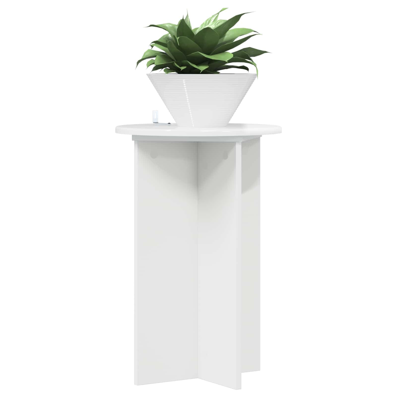 Set di 2 supporti per piante, in legno, colore bianco