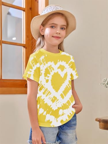 Image of Girls Short Sleeve T Shirts Kids Summer Tops Crewneck Tees 5-14 Years