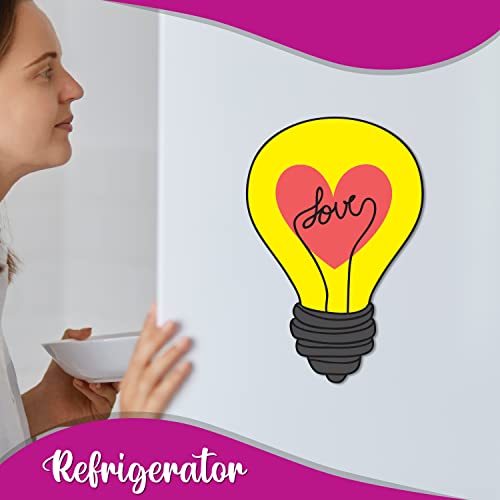 Image of Bhai Please Love Light Bulb Theme Wooden Fridge Magnet - Couple Gift