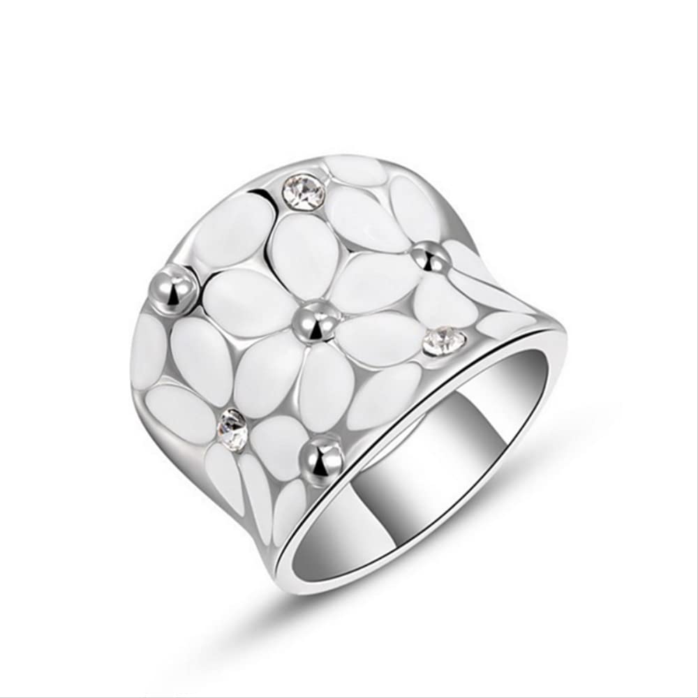 Bague argent 925 fleur zircon anti-ternissement éclat mariage durable