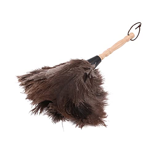 Tiardey Plumeau en Plumes d'autruche 13 Pouces Outil de dépoussiérage ménager avec Manche en Bois Outil de Brosse de Nettoyage pour la Maison, Le Jardin,Le...