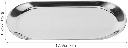 Miniatura 6 de Bandeja de almacenamiento, bandeja de té, bandejas de frutas, organizador de joyas, bandeja decorativa de acero inoxidable, para encimeras de