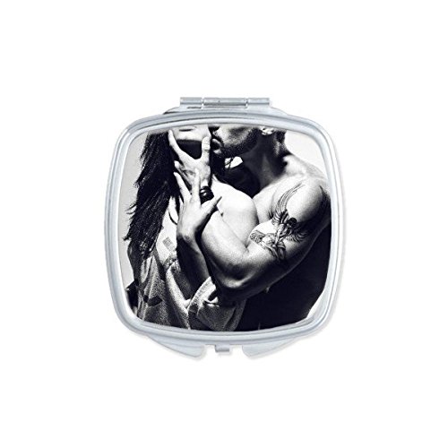 Miroir de poche portable cadeau original avec motif tatouage sexy homme et femme