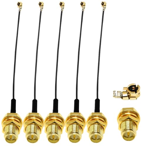 TUOLNK 5本 6インチ IPX から RP SMAメス WiFiアンテナ ピグテール ケーブル 1.13mm IPX から RP-SMAメス アンテナ ケーブル Wifi アンテナ 延長ケーブル IPX/U.FLか らRP-SMAメス バルクヘッド1