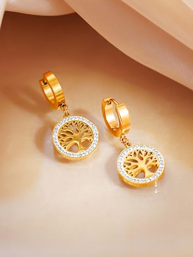 Image of 18K Gold Plated Statement Hoop Earrings for Women | Trendy Hoops Earrings | Waterproof and Anti Tarnish Jewellery | Rakhi Gift for Sister | Gifts for Women | 1 Year Warranty*