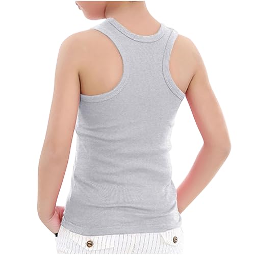 Girls Boys Racerback Sleeveless T-Shirts Kids Summer Cotton Soft Comfort Tank Tops Casual Breathable Undershirts Tee3