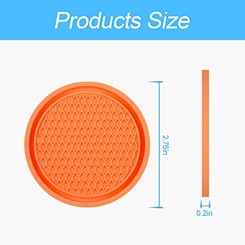 4 Pack Car Cup Holder Coaster, 2.75 Inch Diameter Non-Slip Universal Insert Coaster, Durable, Suitable for Most Car Interior, Car Accessory for Women and Men (Orange) - Image 3
