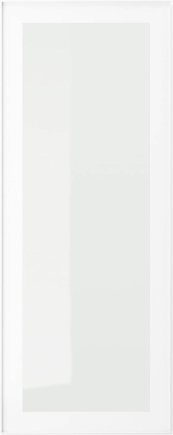 HEJSTA Glass door, white/clear glass, 40x100 cm