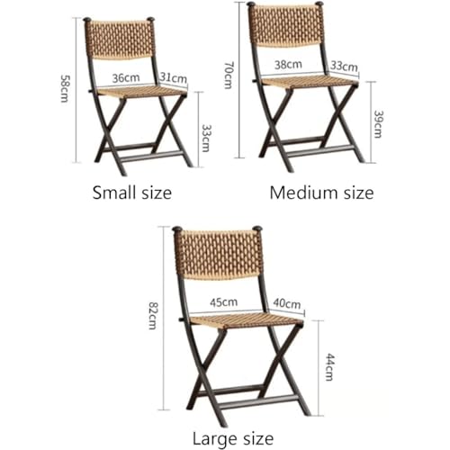 Chaise en rotin pliable légère et compacte avec dossier pour repas et extérieur - 3