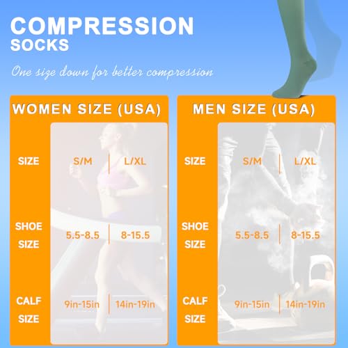 Image of bropite Compression Socks for Women &Men Circulation-Support Knee High Socks 20-30 mmhg-Best for Running,Medical,Nurse,Travel