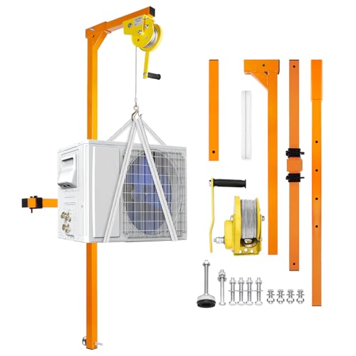 Grúas de elevación de aire acondicionado, herramienta de elevación de aire acondicionado, capacidad de carga de 400 libras, soporte de grúa para instalación de aire acondicionado al aire libre,