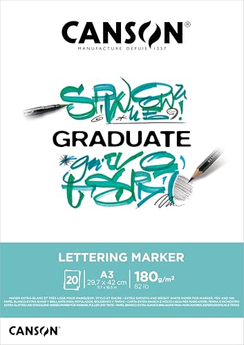 Canson Lettering Rotulador Bloc Encolado A3 20 hojas Satin 180g