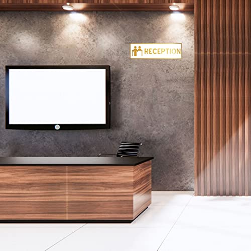 Image of CVANU 1pc Reception Acrylic Sign Board for Office /Business /Hospital Sign SelfAdhesive Board c37