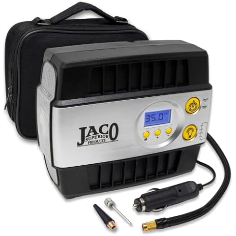 JACO SmartPro 12V Tire Inflator Air Compressor - Portable Automatic Digital Tire Pump (Max 100 PSI, 12-volt DC) Cover
