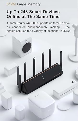 Roteador Xiaomi AX6000 AIoT, WiFi 6 6000Mbps, 512 MB, Mesh, 6 Amplificador de sinal independente - Preto glide