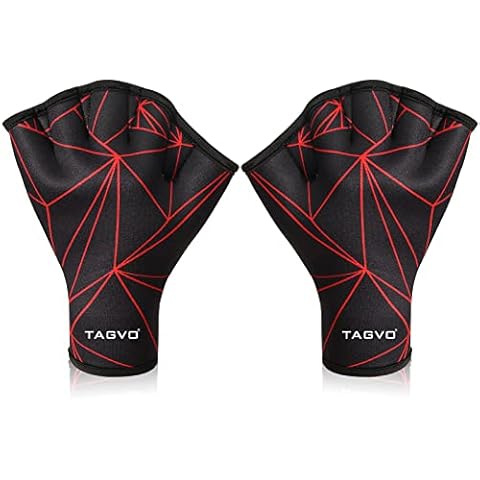 TAGVO Schwimmhandschuhe Wasserhandschuhe Wassertraining, Aquatic Handschuhe für den Oberkörperwiderstand, Fitness wasserdichte, Neoprenhandschuhe offen Wasser Training, Größen für Männer Frauen Cover