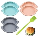 Molde De Silicona De 6 Piezas Y Cepillo De Aceite De 1 Pieza, Molde Para Freidora De Aire, Molde Redondo Para Huevos, Molde Para Pasteles Fritos, Molde Para Hornear Para El Desayuno.