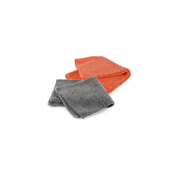 Kleeno by Cello Versatile Microfiber Cloth, 2pc, Grey and Orange