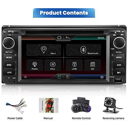Double Din Car Stereo Bluetooth Dvd Cd Video Player 6.2 Inch Hd Touch Screen Radio Mirror Link For Android/Ios Support Fm Usb Tf Input Eq Setting Steering Wheel Control + Backup Camera #TOP7