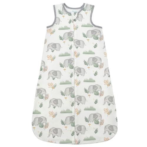 SIMYJOY Baby Sleeping Bag 1.0 Tog Bamboo Sleep Sack Newborn 6-12 Months Toddler Wearable Blanket with 2-Way Zipper Elephant