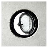 Durchmesser 11,8/15,7/19,7 Zoll Flügel fenster Mit Griff Innen Rund Nach Außen Öffnend Schalldicht Und Isoliert Versenkter Dachbodenblick Schwarz for Den Ersatz Von Kellerräumen(40cm/15.7”)