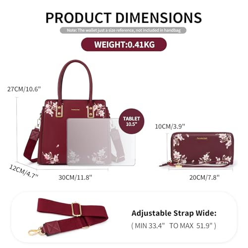 Image of Pomelo Best Purses and Handbags for Women with Multiple Pockets, Leather Top Handle Satchel Fashion Tote Shoulder Bags Ladies