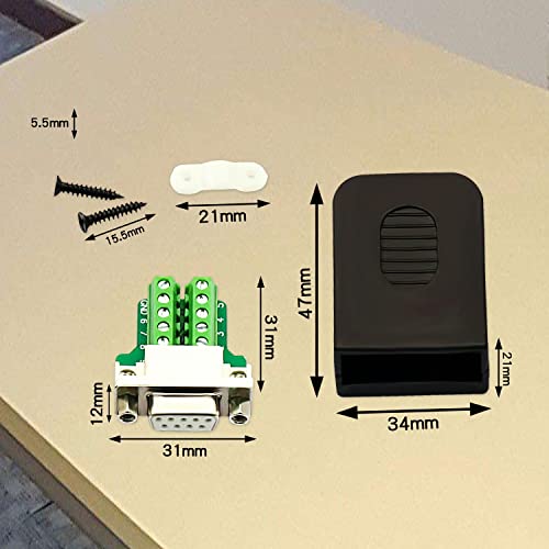 Conector DB9 hembra con tuerca sin soldadura, 2 piezas miniatura 2