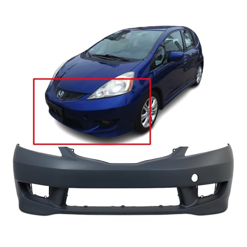 Image of FitParts Compatible with Honda Fit 2009-2011 Front Bumper Cover | Primed, Without Parking Sensor Holes, Hatchback, Ready to Paint, OEM 04711TK6A90ZZ, HO1000264