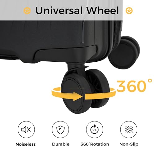 20 Inch Expandable Carry on Luggage, Hardside Lightweight Spinner Suitcase TSA Lock, 22x14x9 Airline Approved Hard Shell Expandable Travel Luggage with 20% More Capacity (Black, 20 Inch) - Image 4