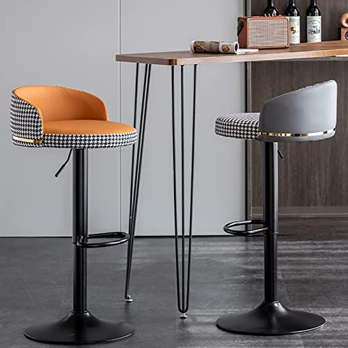 Tabourets de bar d'île de restaurant réglables et pivotants gris - 7