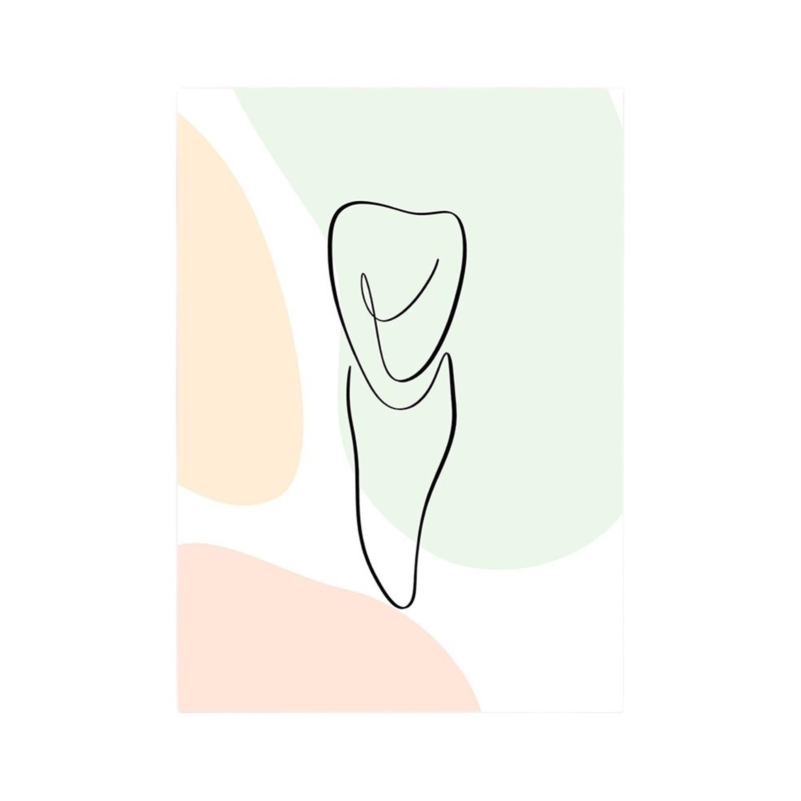 DPNENTV 1pc Teeth Abstract Line Oral Health Dentist Wall Art Canvas Painting Nordic Posters And Prints Pictures For Dental Clinic Decor(E,15X20 cm Unframed)