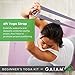 Gaiam Beginner's Yoga Starter Kit Set (Yoga Mat, Yoga Block, Yoga Strap) - Light 4mm Thick Printed Non-Slip Exercise Mat for Everyday Yoga - Includes 6ft Yoga Strap & Yoga Brick - Purple