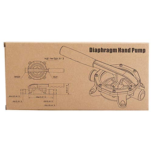DasMarine Diaphragm Boat Manual Bilge Pump,Robust Hand Pump,Small Manual Bilge Pump,Strong Suction.