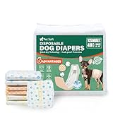 Pet Soft Disposable Dog Dipaers - Male Dog Wraps Wetness Indicator, Ultra Absorbent Puppy Diapers Male for Excitable Urination or Incontinence, 48pcs XSmall