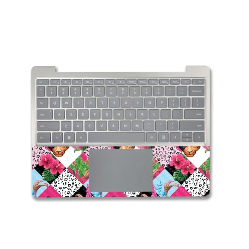 Image of MightySkins Carbon Fiber Skin Compatible with Microsoft Surface Laptop Go 3 (2023) Full Wrap Kit - Cat Tile | Protective, Durable Textured Carbon Fiber Finish | Made in The USA