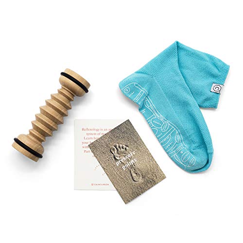 Calm Club Reflexology Massage Kit - Foot Massager Tool, Reflexology Socks and Reflexology Booklet - Relaxation and Foot Massage Gift Set