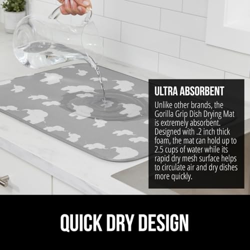 50% Off Gorilla Grip Microfiber Dish Drying Mat 2-Pack