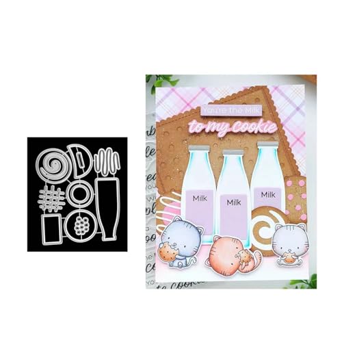 JIHFOHHA Milk Cookie Cutting Die Food Embossing Metal Dies Cut for DIY Scrapbooking Album Decorative Paper Crafting Card Making