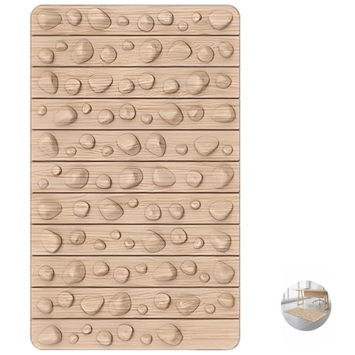 Alfombra de Reflexología con Diseño de Madera, Almohadilla Plegable de Acupresión para Pies, Tablero Masajeador Portátil de 50 x 30 cm, Material Compuesto, para Relajación en Spa y Entrenamiento miniatura 2