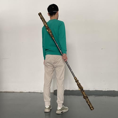 Black Myth: 66.9-inch Telescopic Locking Structure Golden Cudgel, Gaming Peripheral 1:1 Metal Model Decorative Item Chinese Mythological Fantasy Weapon, Collectible Desktop Decor Gift