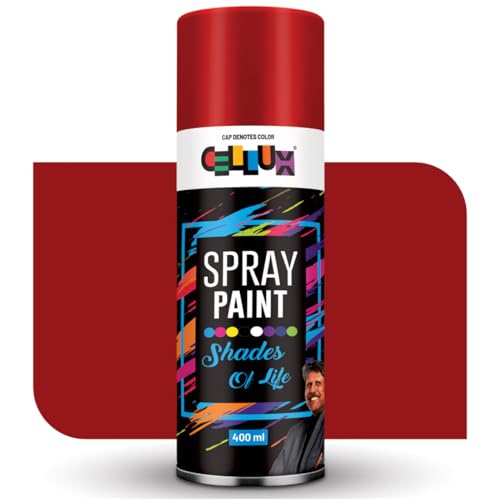 Cellux 2X Ultra Cover Maroon Spray Paint | DIY Quick Drying with Premium Gloss Finish for Metal Wood Wall & other Surfaces - 400 ML